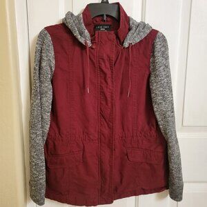 Love Tree red and gray  light fall jacket SIZE MEDIUM